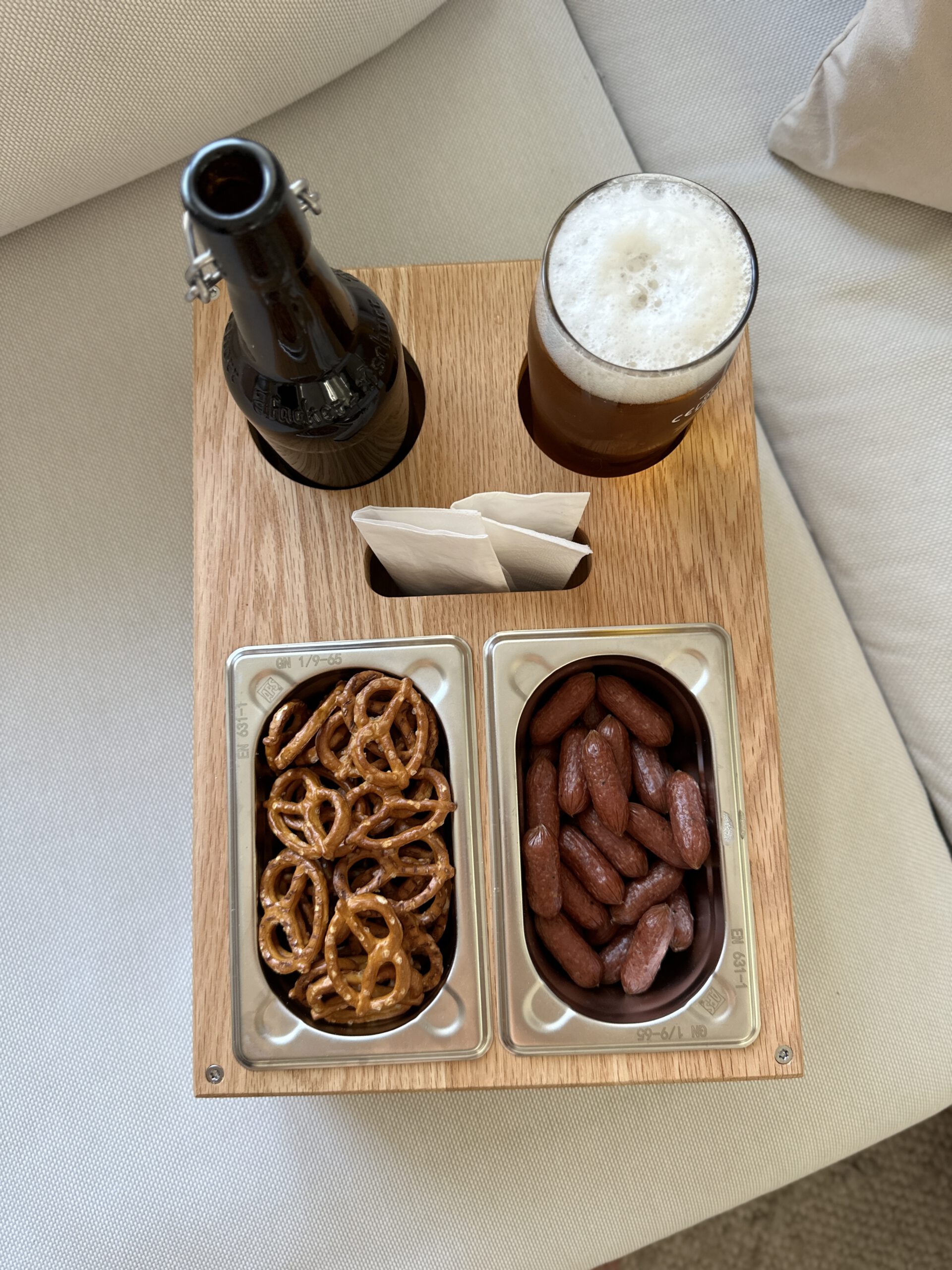 Yesaler Sofa-Tablett Aus Holz - Verstellbare Armlehnen-Ablage Für Snacks & Handy